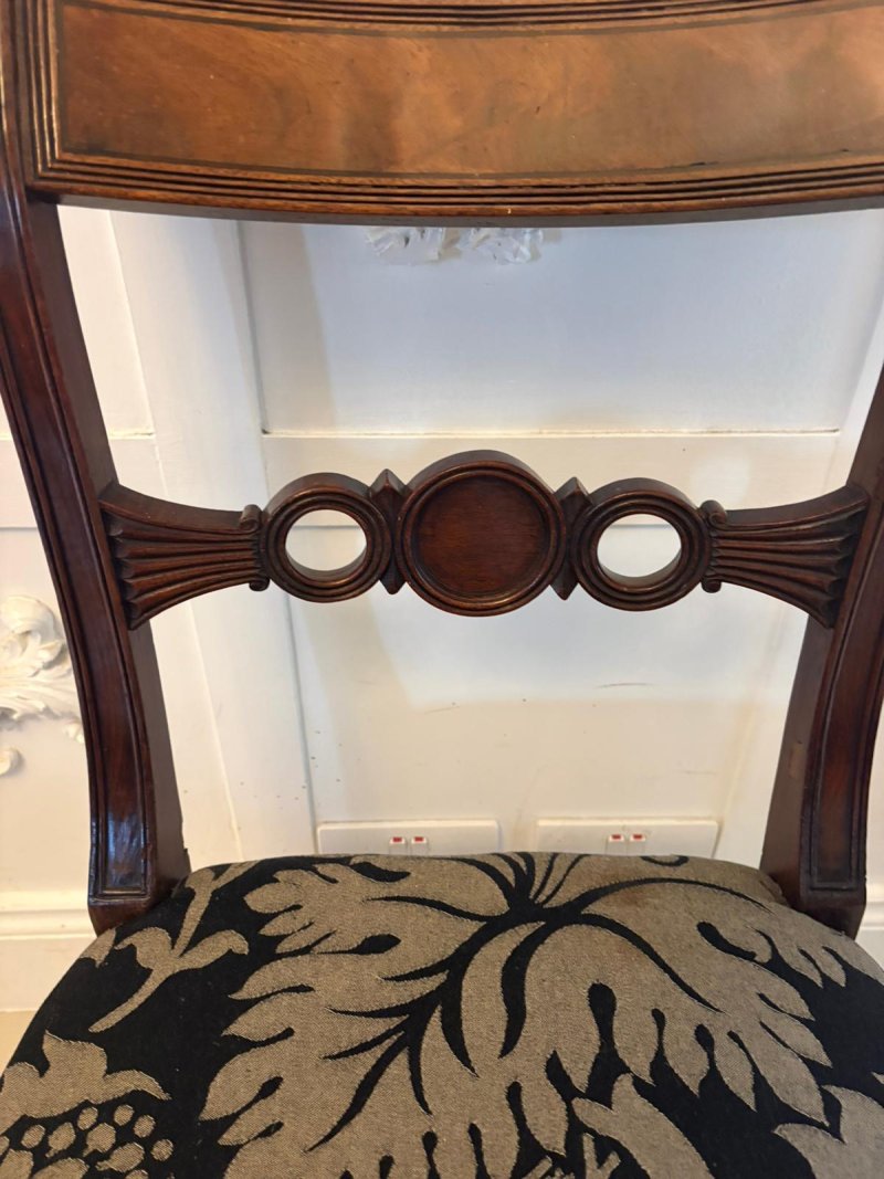 Antique Set of Four Regency Mahogany Dining Chairs - Image 9